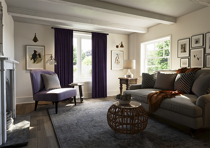 Harris, Midnight Plum - Made to Measure Curtains - Image 7